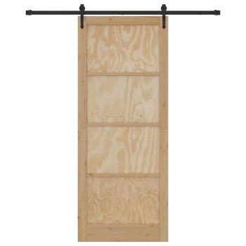 Schiebetür mit Beschlagsatz 93x232 cm Massivholz Kiefer, Innentür 'ORKDAL'93x232x4 cm Massivholz Kiefer