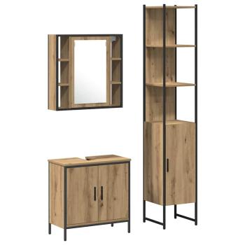 Badezimmer Schrank Eiche 33x33x185.5 cm Holzwerkstoff
