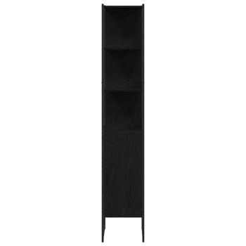 Waschbecken Schrank schwarze Eiche 60x30x60 cm Holzwerkstoff, Badezimmer Schrank schwarze Eiche 33x33x185,5 cm Holzwerkstoff