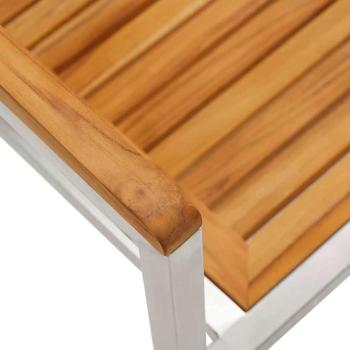 7-teiliges Garten-Essset aus massivem Holz Akazie, Esstisch 200x90x74,5 cm aus massivem Holz Akazie