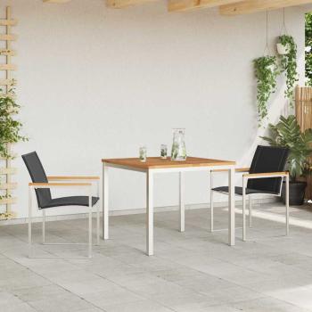 Garten Essgruppe 3 pcs Massives Akazienholz und Edelstahl