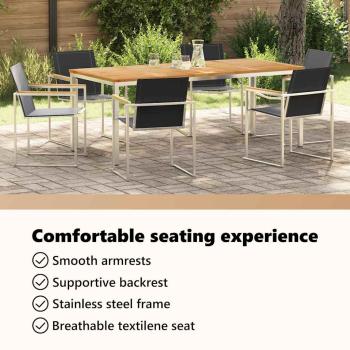 7-teilige Garten Essgruppe Massivholz Teak, Gartentisch 200x90x74,5 cm Massivholz Teak