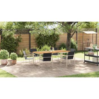 7-teilige Garten Essgruppe Massivholz Teak, Gartentisch 200x90x74,5 cm Massivholz Teak