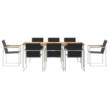 7-teilige Garten Essgruppe Massivholz Teak, Gartentisch 200x90x74,5 cm Massivholz Teak