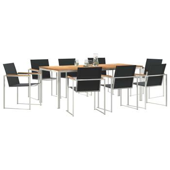 9-teilige Garten Essgruppe Massivholz Teak, Outdoor Esstisch 200x90x74,5 cm Massivholz Teak