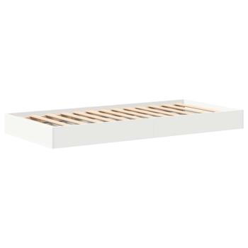 Bücherregal Bett Weiß 90x200 cm aus stranggepresstem Holz