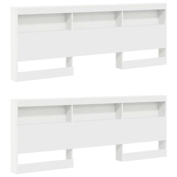 Bücherregal-Bett mit Kopfteil Weiß 180 x 200 cm Holzwerkstoff