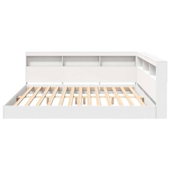 Bücherregal-Bett mit Kopfteil Weiß 180 x 200 cm Holzwerkstoff