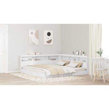 Bücherregal-Bett mit Kopfteil Weiß 180 x 200 cm Holzwerkstoff