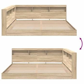 Bücherregalbett Sonoma Eiche 180x200 cm Spanplatte