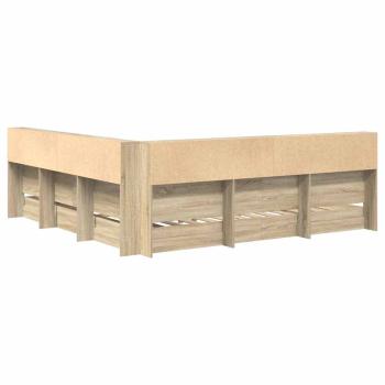Bücherregalbett Sonoma Eiche 180x200 cm Spanplatte