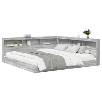 Regalbett Grau Sonoma 180x200 cm Holzwerkstoff