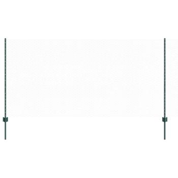 Zaunpfosten 5 Stück U-Profil Grün 120 cm Stahl, Sechseckzaun Grün 1,2x10 m Stahl
