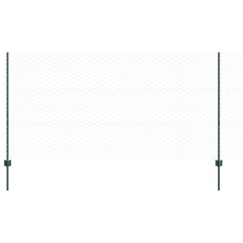Zaunpfosten 5 Stk U-Kanal Grün 120 cm Stahl, Hexagonzaun Grün 1,2 x 10 m Stahl