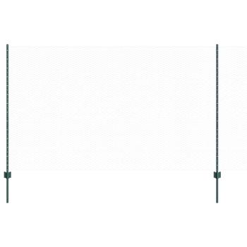 Zaunpfosten 11 Stück U-Kanal Grün 140 cm Stahl, Sechseckzaun Grün 1,4x25 m Stahl