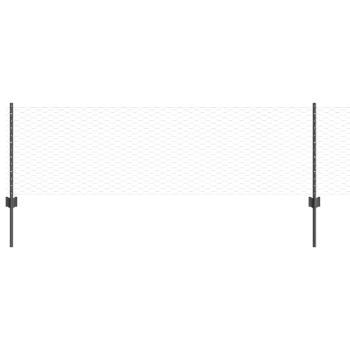 Zaunpfosten 5 Stück U-Profil Grau 60 cm Stahl, Sechseckzaun Grau 0,6x10 m Stahl