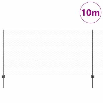 Zaunpfähle 10 Stück U-Kanal Grau 120 cm Stahl, Sechseckzaun Grau 1,2x10 m Stahl