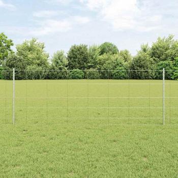 ARDEBO.de - Zaunpfosten 11 Stk U-Profil 80 cm verzinkter Stahl, Feldzaun 0.8x25 m verzinkter Stahl