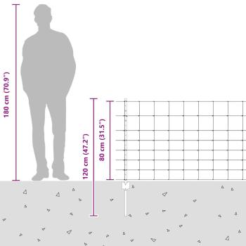 Zaunpfosten 11 Stück U-Kanal 80 cm verzinkter Stahl, Weidezaun 0.8x25 m feuerverzinkter Stahl