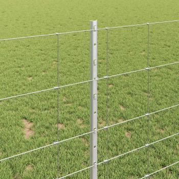 Zaunpfosten 22 Stück U-Profil 100 cm Verzinkter Stahl, Feldzaun 1x25 m Verzinkter Stahl