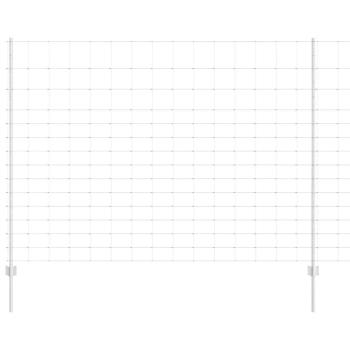 Zaunpfosten 22 Stück U-Profil 160 cm verzinkter Stahl, Feldzaun 1,6x25 m verzinkter Stahl