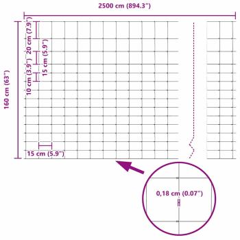 Zaunpfosten 22 Stück U-Profil 160 cm verzinkter Stahl, Feldzaun 1,6x25 m verzinkter Stahl
