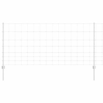Zaunpfosten 22 Stück U-Channel 100 cm Feuerverzinkter Stahl, Feldzaun 1x50 m Feuerverzinkter Stahl