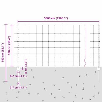 Zaunpfosten 22 Stück U-Channel 100 cm Feuerverzinkter Stahl, Feldzaun 1x50 m Feuerverzinkter Stahl