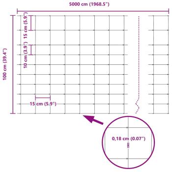 Zaunpfosten 22 Stück U-Kanal 100 cm Verzinkter Stahl, Feldzaun 1x50 m Verzinkter Stahl