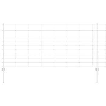 Zaunpfosten 22 Stück U-Kanal 100 cm galvanisierter Stahl, Feldzaun 1x50 m galvanisierter Stahl