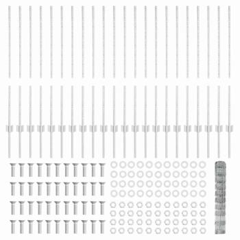 Zaunpfosten 22 Stück U-Kanal 100 cm galvanisierter Stahl, Feldzaun 1x50 m galvanisierter Stahl
