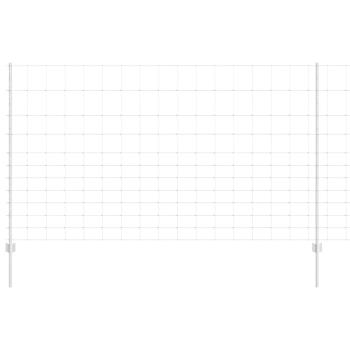 Zaunpfosten 22 Stück U-Profil 140 cm verzinkter Stahl, Feldzaun 1,4x50 m verzinkter Stahl