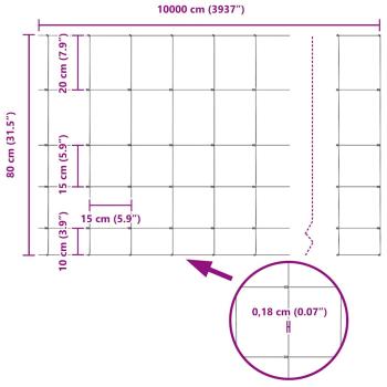 Zaunpfosten 11 Stück U-Profil 80 cm Verzinkter Stahl, Weidezaun 0.8x100 m Verzinkter Stahl