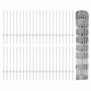 Zaunpfosten 11 Stück U-Kanal 80 cm Feuerverzinkter Stahl, Feldzaun 0,8 x 100 m feuerverzinkter Stahl