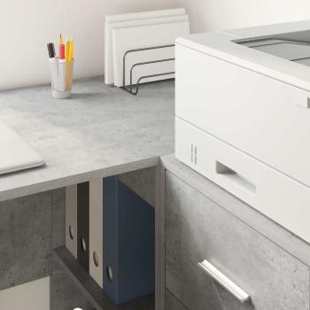 Eck-Schreibtisch mit Schubladen Beton Grau 102 x 88 x 75 cm