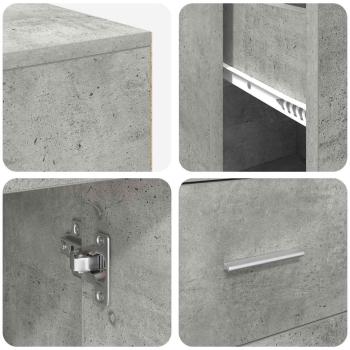 Eck-Schreibtisch mit Schubladen Beton Grau 102 x 88 x 75 cm