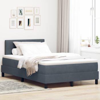 Boxspringbett mit Matratze Dunkelgrau Samt