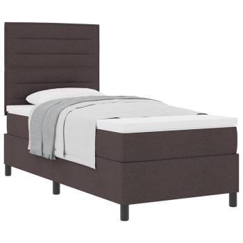 Boxspringbett mit Matratze Dunkelbraun 80x200 cm Stoff