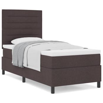 Boxspringbett mit Matratze Dunkelbraun 80x200 cm Stoff