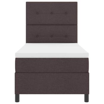 Boxspringbett mit Matratze Dunkelbraun 80x200 cm Stoff