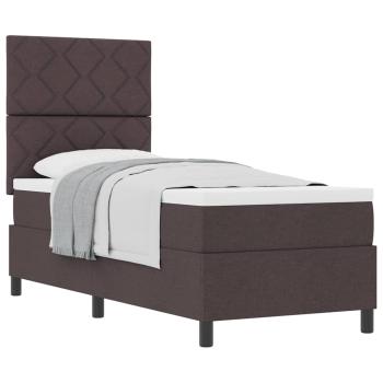 Boxspringbett mit Matratze Dunkelbraun 80x200 cm Stoff