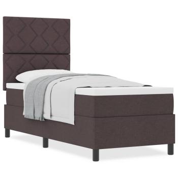 Boxspringbett mit Matratze Dunkelbraun 80x200 cm Stoff