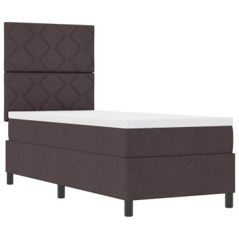 Boxspringbett mit Matratze Dunkelbraun 80x200 cm Stoff