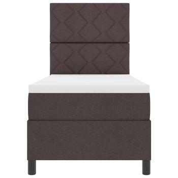 Boxspringbett mit Matratze Dunkelbraun 80x200 cm Stoff