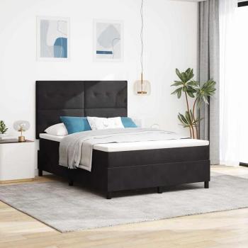 ARDEBO.de - Boxspringbett mit Matratze Schwarz 140x190 cm Samt