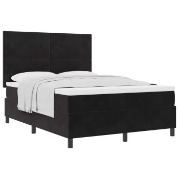 Boxspringbett mit Matratze Schwarz 140x190 cm Samt