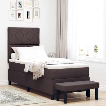 ARDEBO.de - Boxspringbett mit Matratze & Bank Dunkelbraun 80x200 cm Stoff
