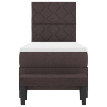 Boxspringbett mit Matratze & Bank Dunkelbraun 80x200 cm Stoff