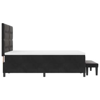 Boxspringbett mit Matratze & Bank Schwarz 140x190 cm Samt