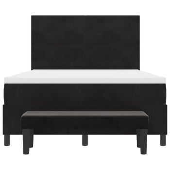 Boxspringbett mit Matratze & Bank Schwarz 140x190 cm Samt